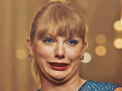 Musician Taylor Swift looking sceptical 